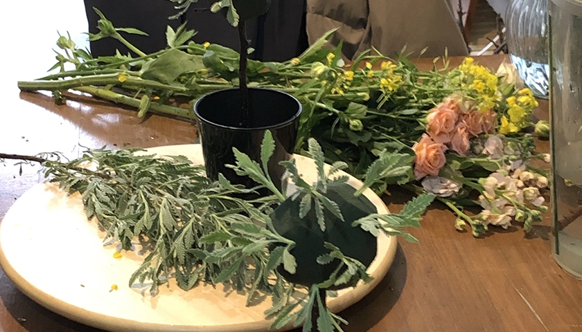 토피어리 센터피스 진행 사진 1