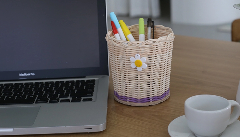 라탄 펜꽂이 진행 사진 1