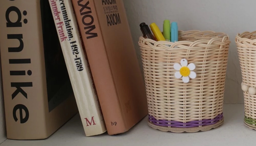 라탄 펜꽂이 진행 사진 2