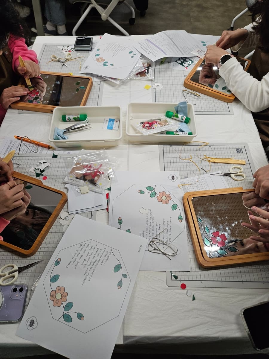 글라스아트 거울 진행 사진 1