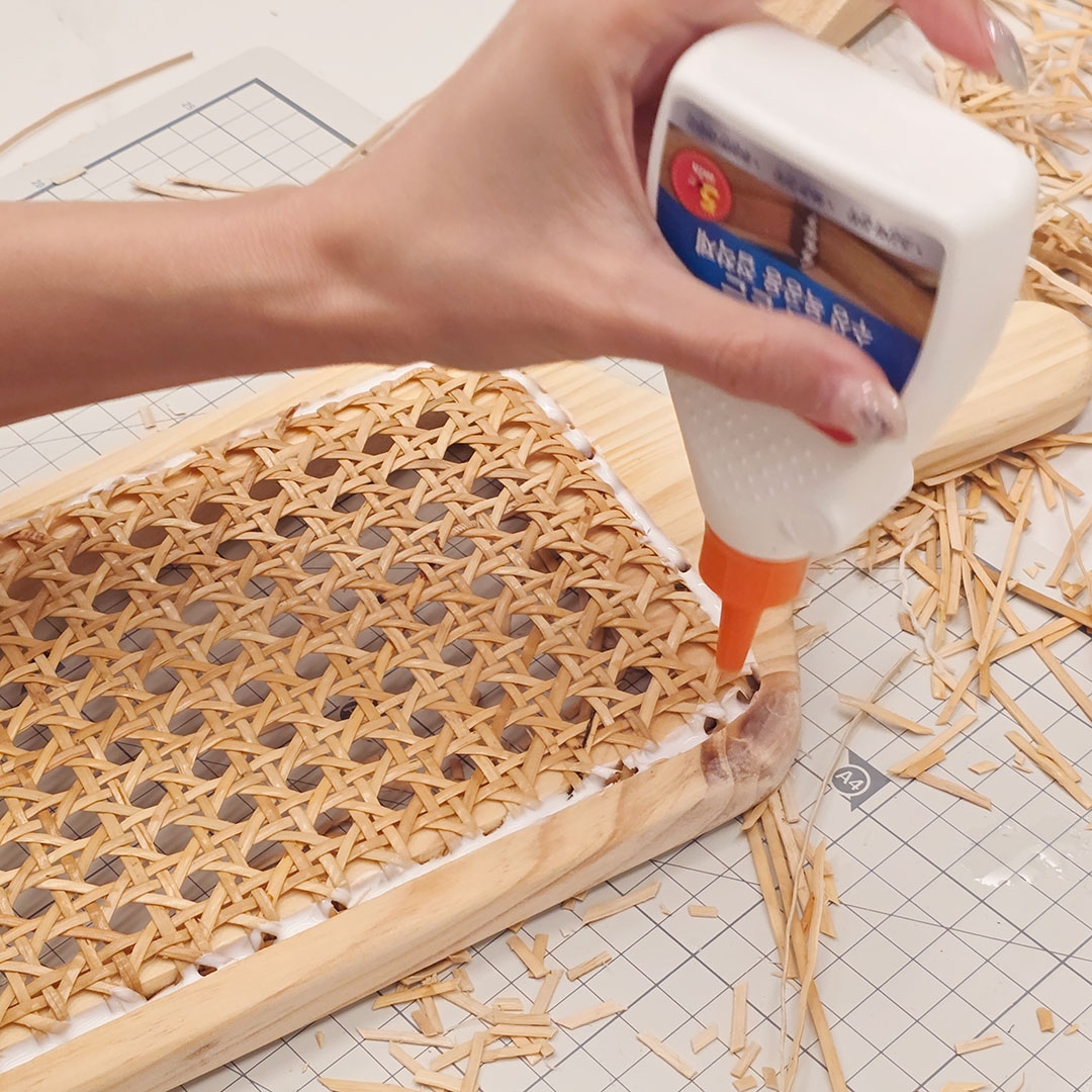 라탄 케인 트레이, 손잡이 우드 플레이트 프로그램 진행 사진 5