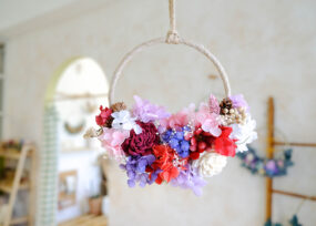 시들지않는 미니 플라워 리스